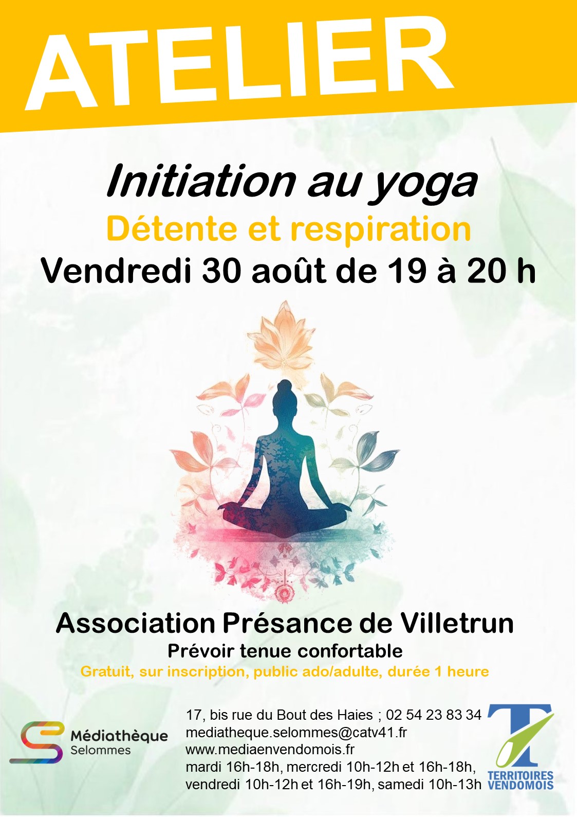 Affiche de l'atelier yoga